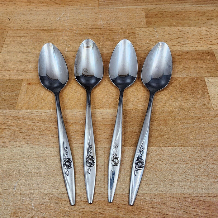 Teaspoon Lasting Rose Stainless Set of 4 by ONEIDA Flatware 6" (15cm)