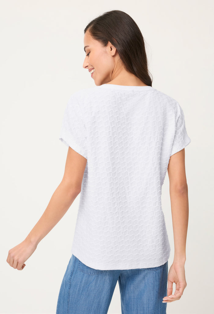 Textured Short Sleeve Top