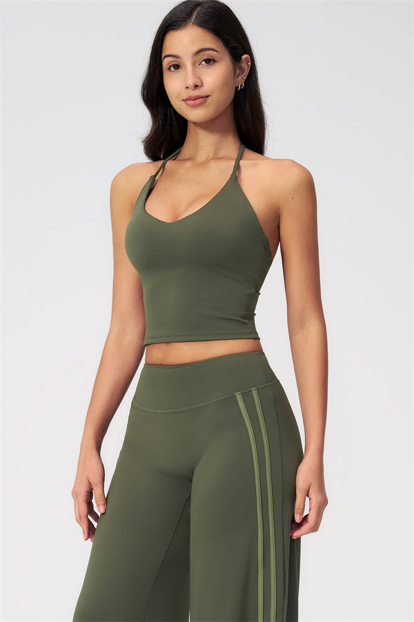 The Evoke Crop Top Straight Leg Pants 2-Piece Set