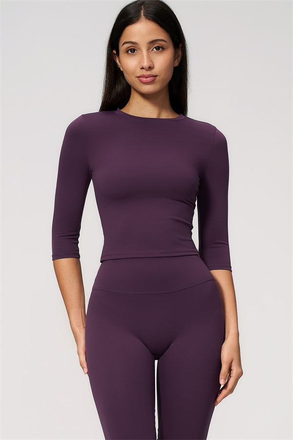 The Natalia Half-Sleeve Top Capri Leggings 2-Piece Set