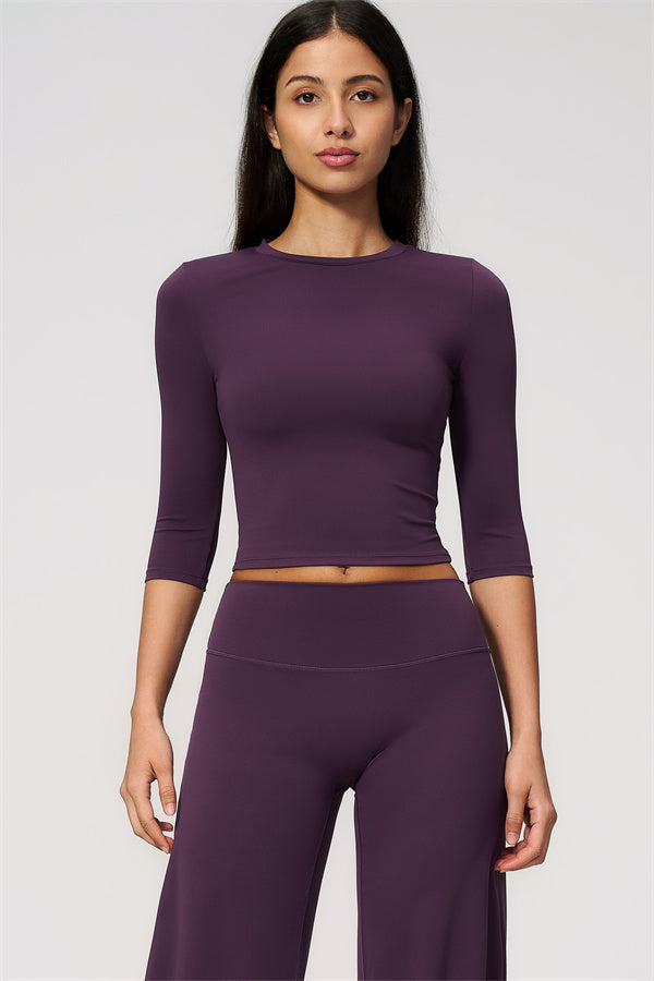 The Natalia Half-Sleeve Top Straight Leg Pants 2-Piece Set
