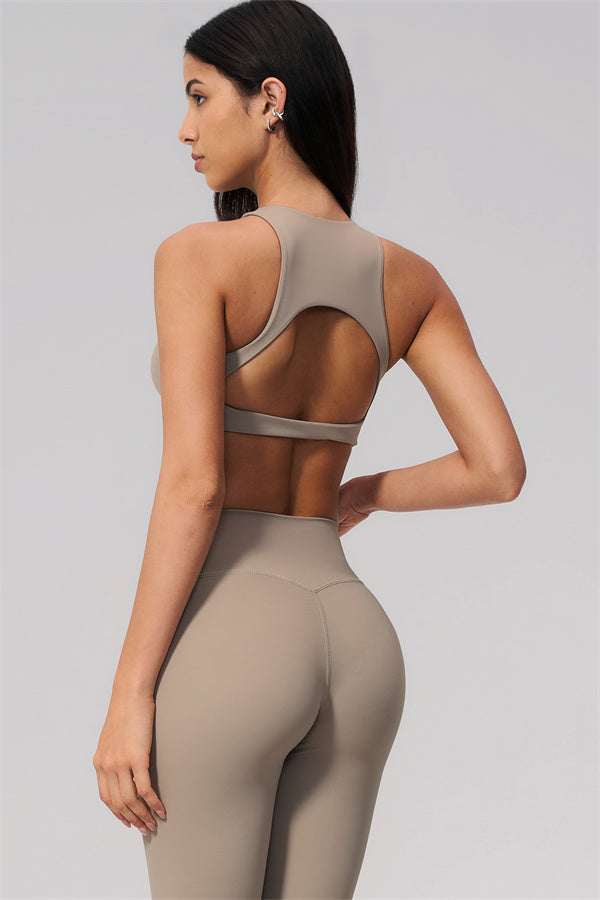The Twirl Open Back Sports Bra Capri Leggings 2-Piece Set