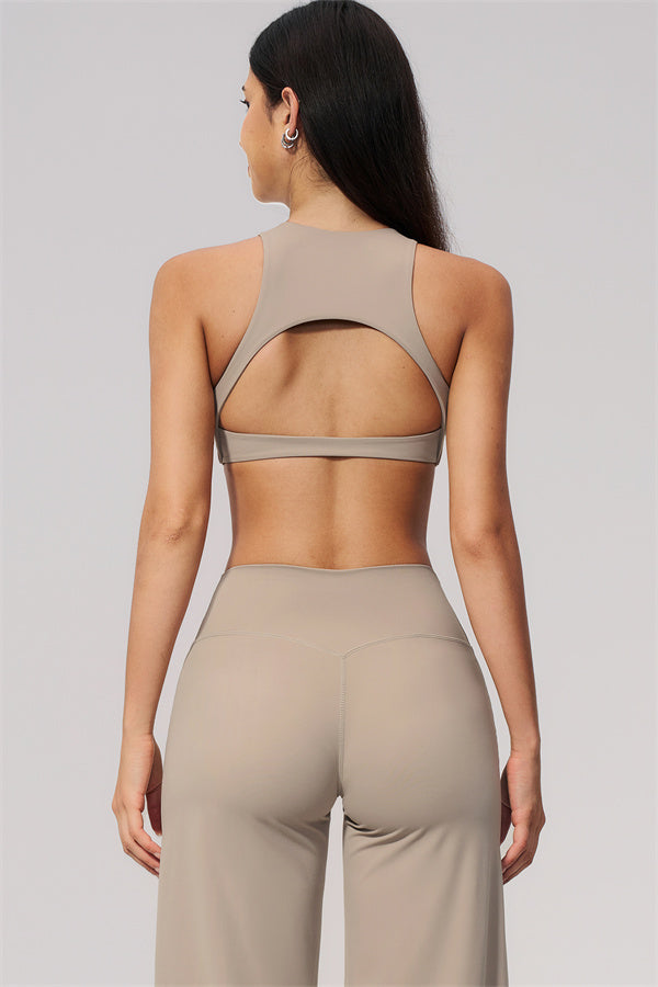 The Twirl Open Back Sports Bra Straight Leg Pants 2-Piece Set