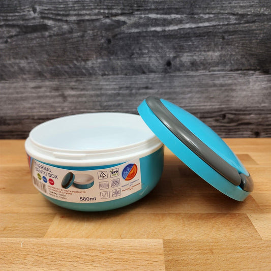 Thermal Bento Box In Blue Holds 20 Oz 580Ml With Handle