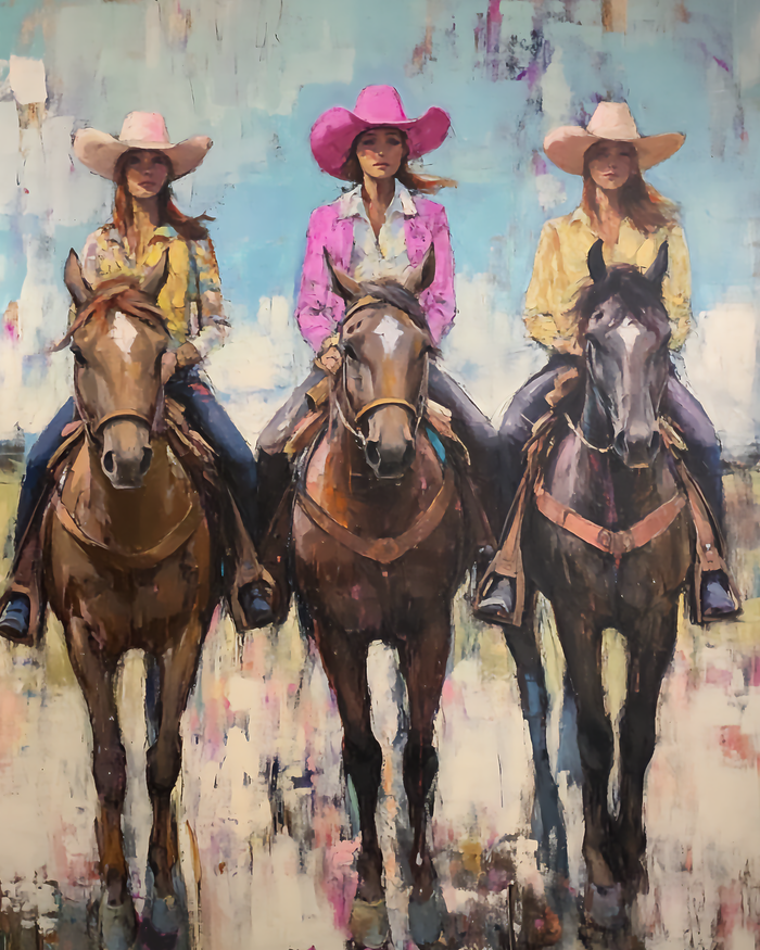 Three Cowgirls #1 8"x10" Artwork