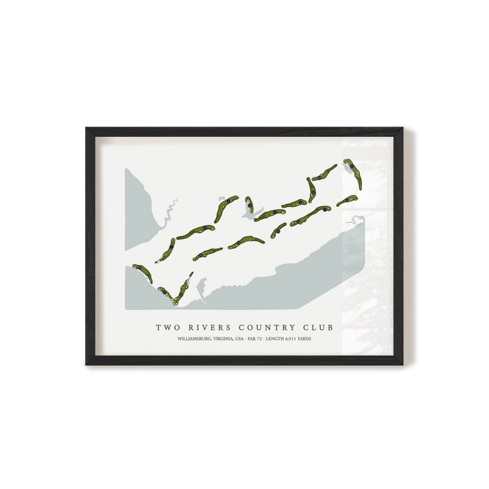 Two Rivers Country Club | Golf Course Print | Black Frame