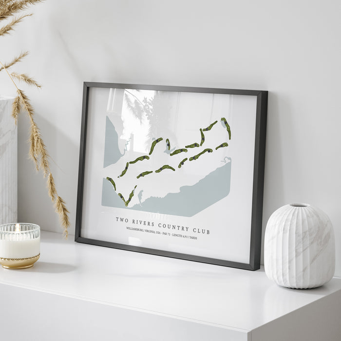 Two Rivers Country Club | Golf Course Print | On Table