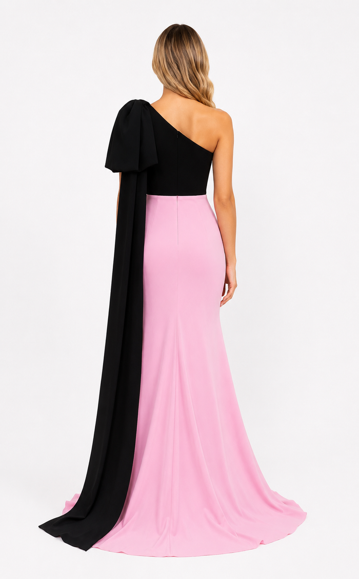 Two-Tone One-Shoulder Mermaid Dress – Roselle