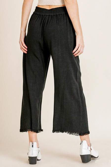 Umgee Wide Leg Cropped Pant