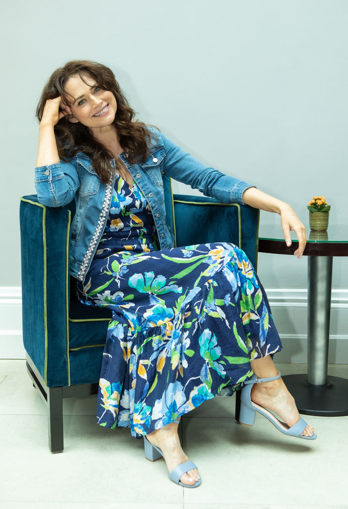 V-Neck Floral Print Dress