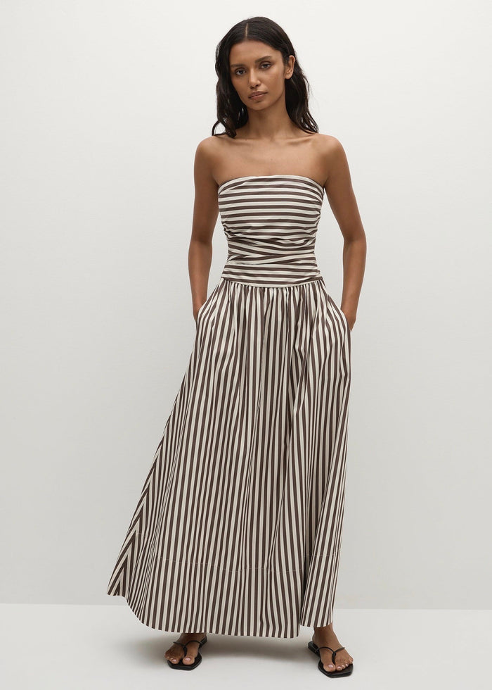 Vera Maxi Dress (Norway Striped Espresso)