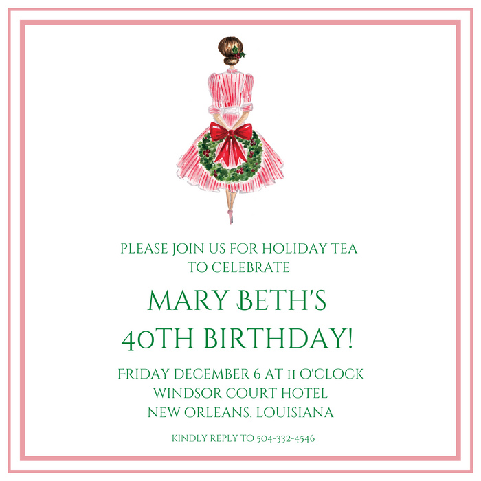 Vintage Holiday Gal Party Invitation