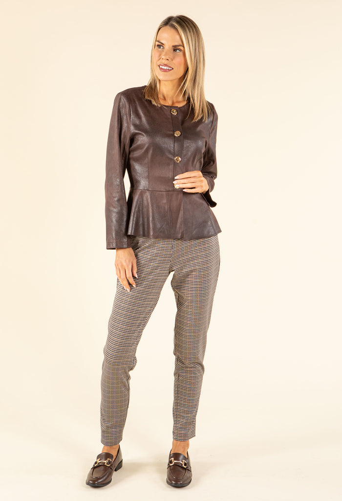 Vintage Leather Peplum Jacket