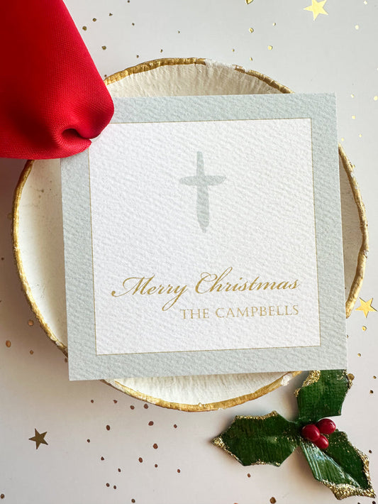 Watercolor Cross Christmas Tiny Tag