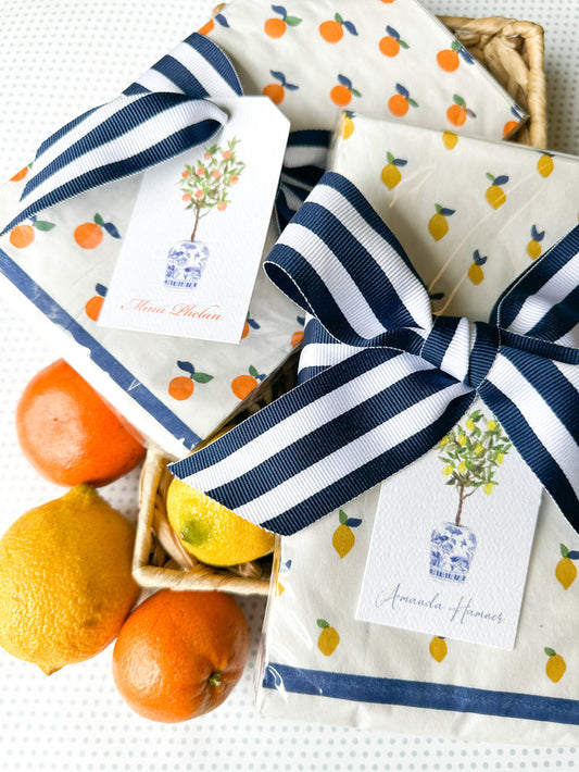 Watercolor Lemon or Orange Tree Hangtag