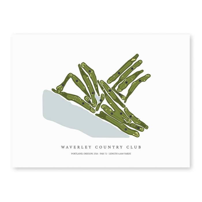 Waverley Country Club | Golf Course Map | Unframed