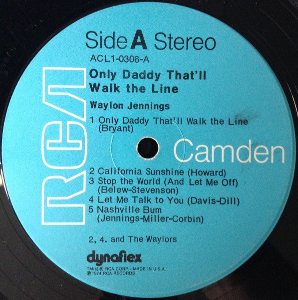 Waylon Jennings - Only Daddy That'll Walk The Line (LP) [US] 1st