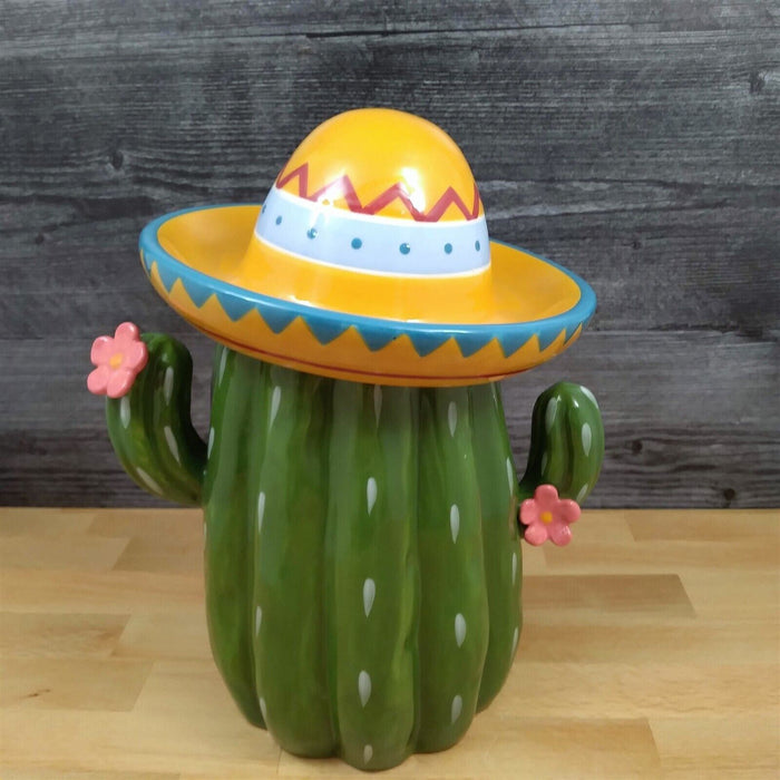 Western Cactus Cookie Candy Treat Jar by Blue Sky Clayworks Ceramic
