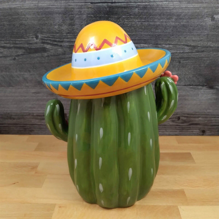 Western Cactus Cookie Candy Treat Jar by Blue Sky Clayworks Ceramic