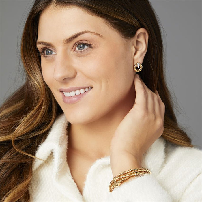 Whispers Teardrop Stone Ring Stud Gold