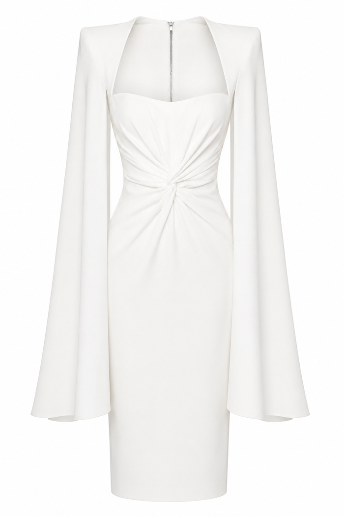 White Cape Midi Dress – Seraphine