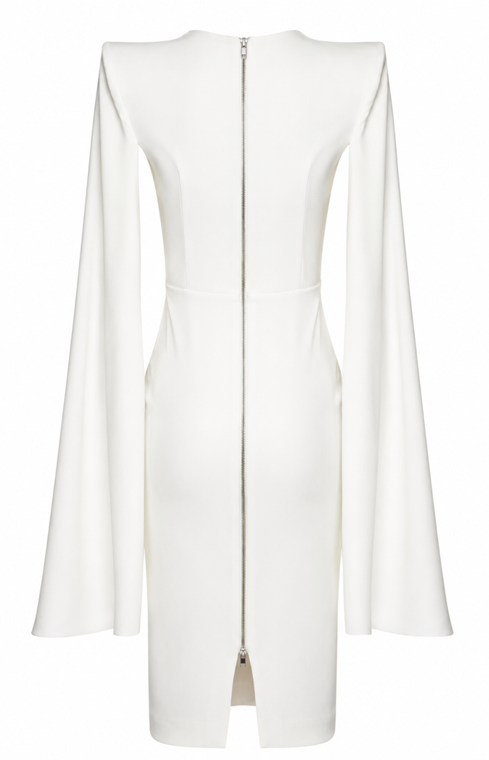White Cape Midi Dress – Seraphine