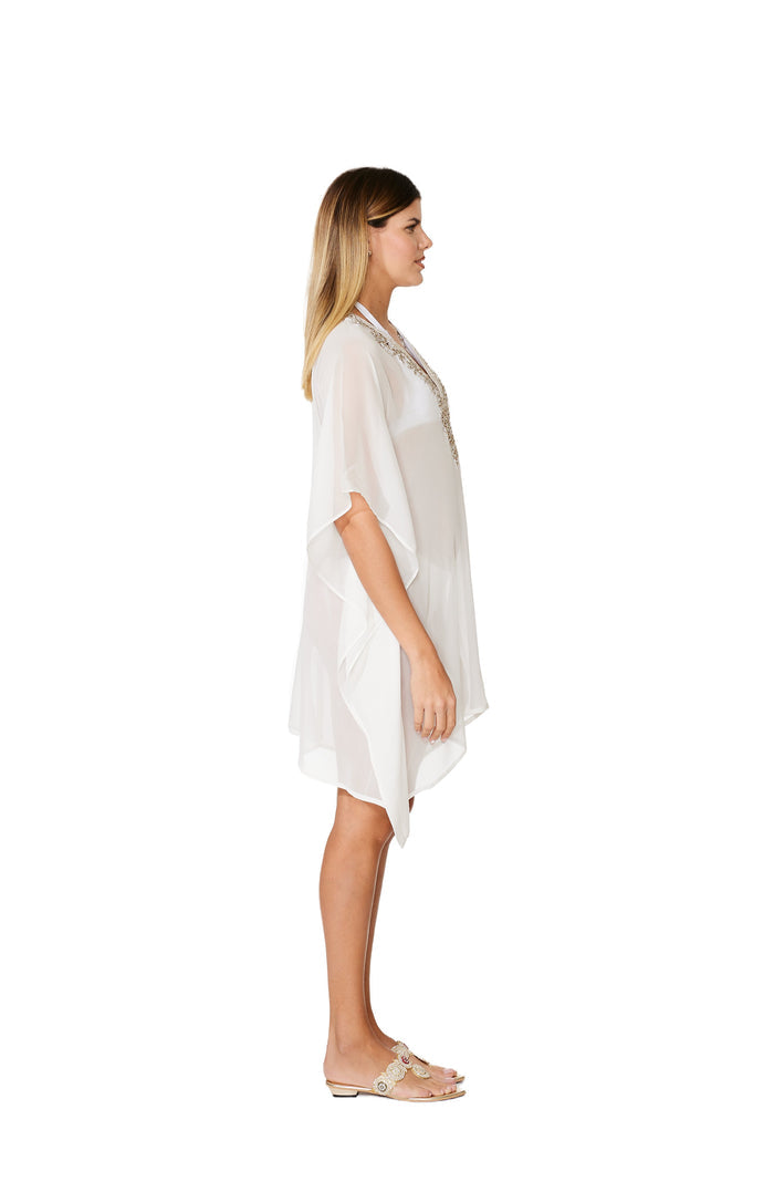 White Embellished Diamond Tunic