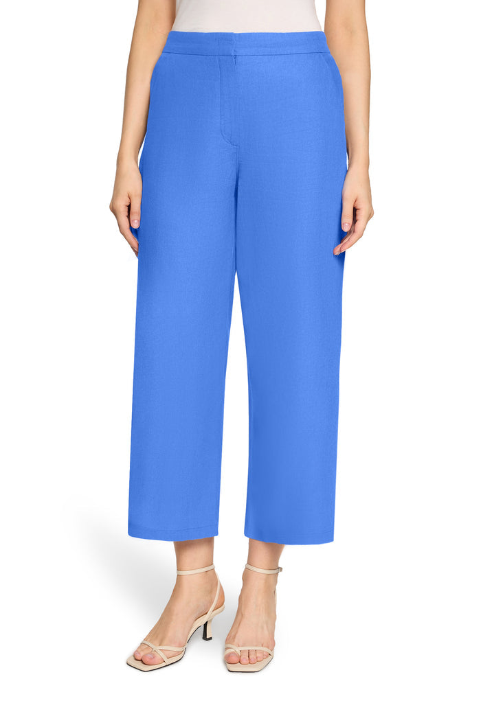 Wide Leg Linen Blend Trousers