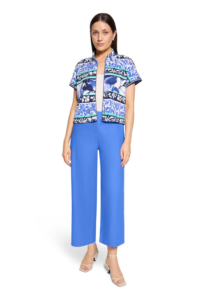 Wide Leg Linen Blend Trousers