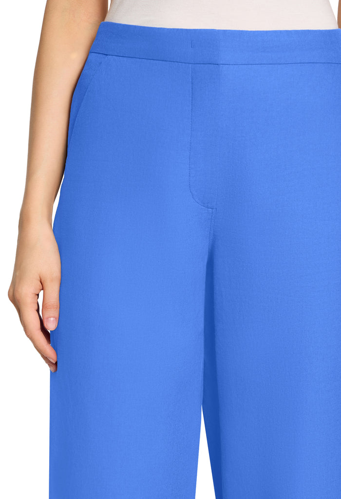 Wide Leg Linen Blend Trousers