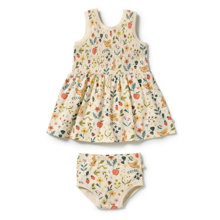 Wilson & Frenchy Dress & Bloomer Set - Summer Garden