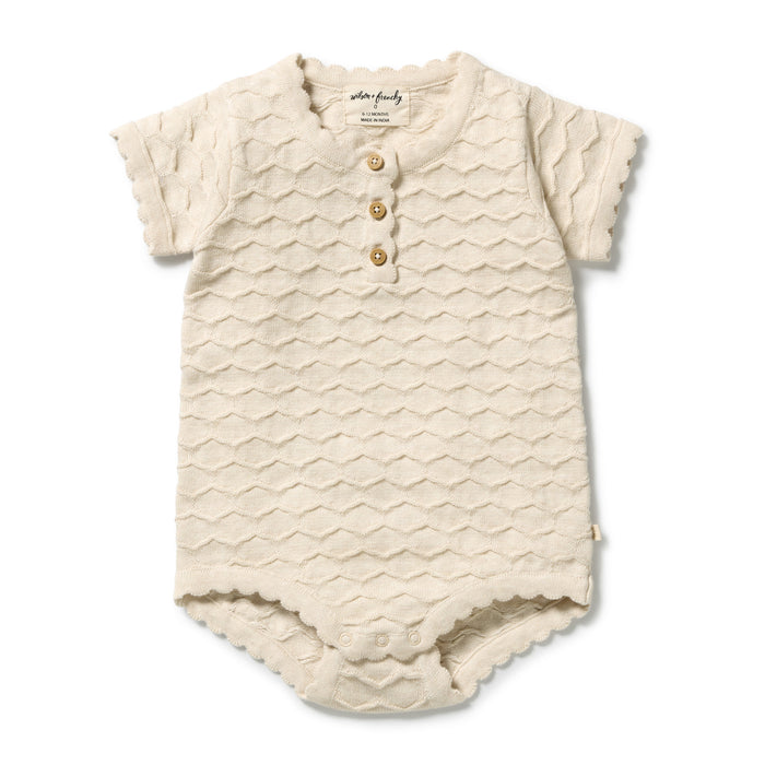 Wilson & Frenchy Knitted Chevron Bodysuit - Milk Cloud