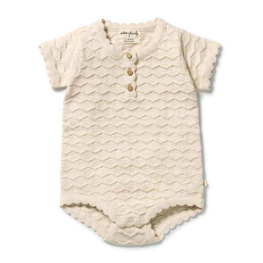 Wilson & Frenchy Knitted Chevron Bodysuit - Milk Cloud