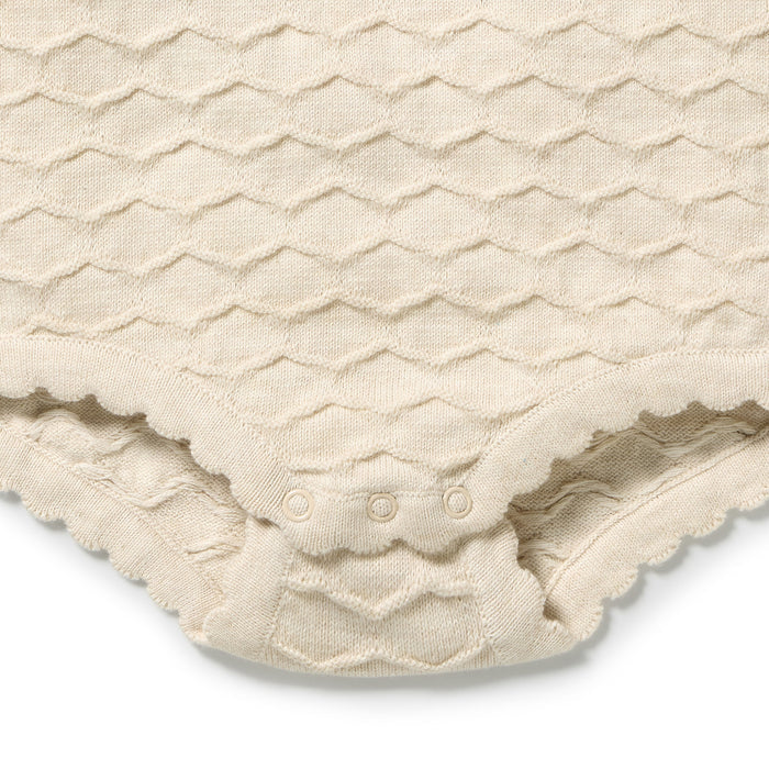 Wilson & Frenchy Knitted Chevron Bodysuit - Milk Cloud