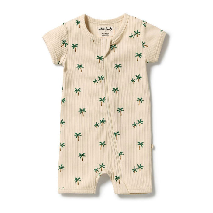 Wilson & Frenchy Organic Boyleg Zipsuit - Tiny Palm
