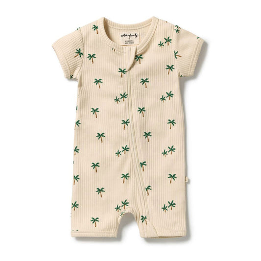 Wilson & Frenchy Organic Boyleg Zipsuit - Tiny Palm