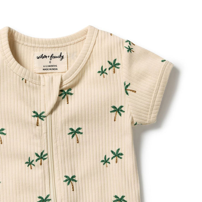Wilson & Frenchy Organic Boyleg Zipsuit - Tiny Palm
