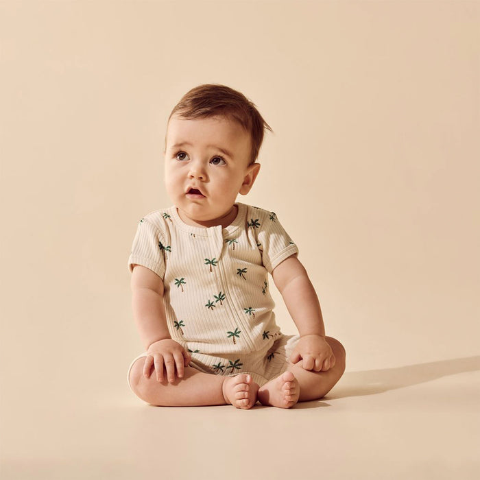 Wilson & Frenchy Organic Boyleg Zipsuit - Tiny Palm