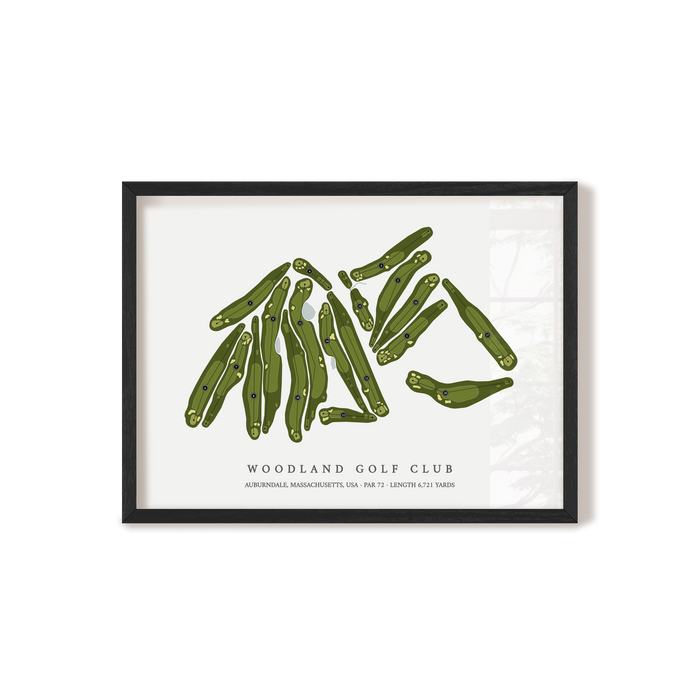 Woodland Golf Club | Golf Course Print | Black Frame