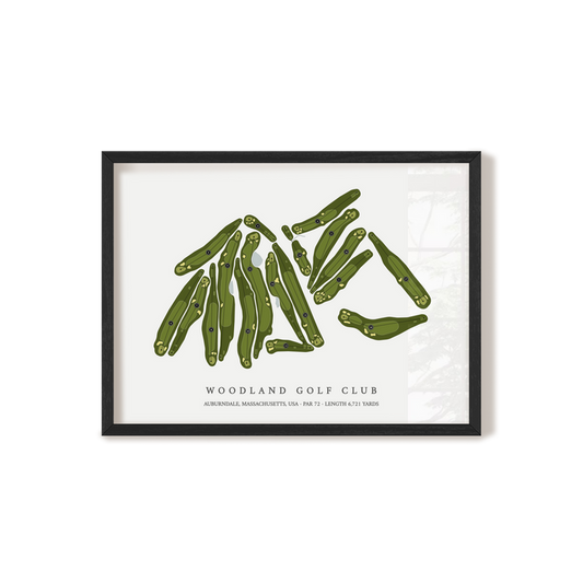 Woodland Golf Club | Golf Course Print | Black Frame
