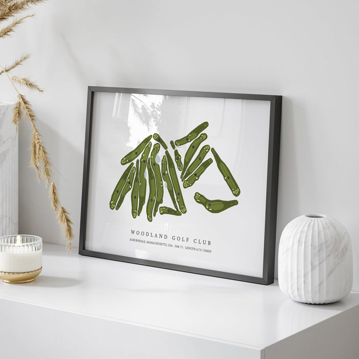 Woodland Golf Club | Golf Course Print | On Table