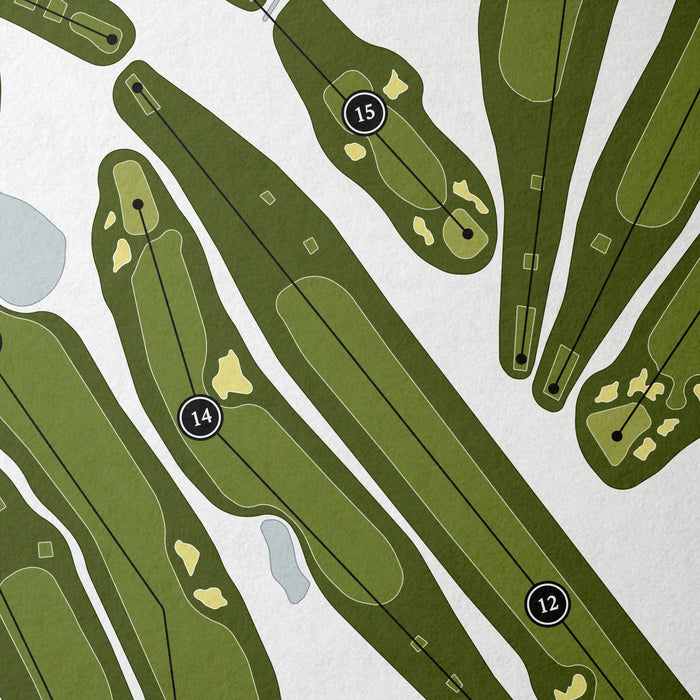 Woodland Golf Club | Golf Course Print | Close Up
