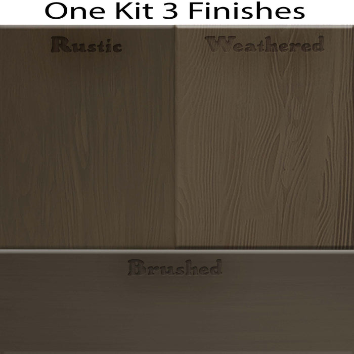 Charcoal wood grain stain swatches from Retique It Wood'n Cabinet Kit with 12 doors and textured finish.