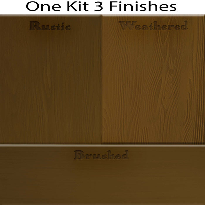 Retique It Wood'n Cabinet Kit swatch with dark pecan stain, showing textured grained wood finish for cabinets and furniture.