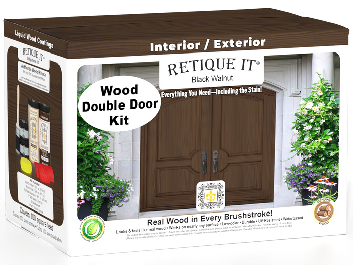 Wood'n Finish Front Door Kit (Double) - Black Walnut — box hero