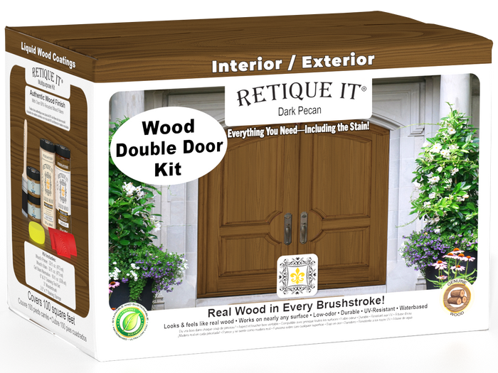 Wood'n Finish Front Door Kit (Double) - Dark Pecan — box hero