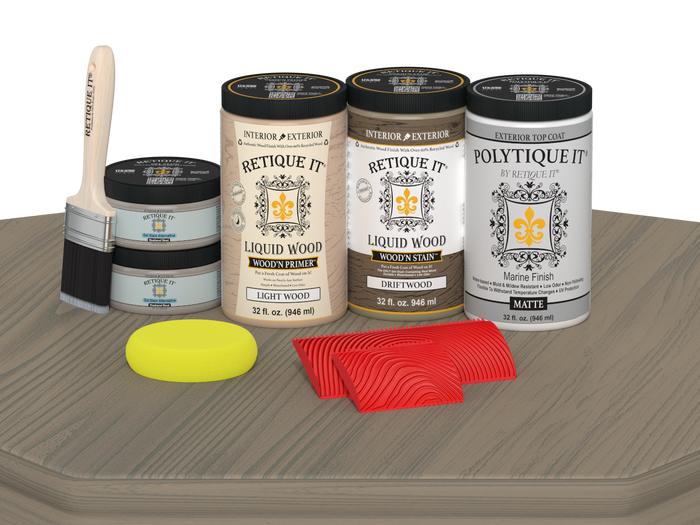 Wood'n Finish Front Door Kit (Double) - Drift Wood — Matte kit contents