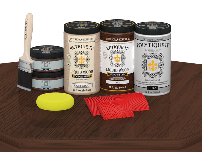 Wood'n Finish Front Door Kit (Double) - Java — Gloss kit contents