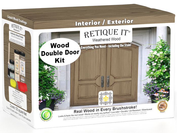 Wood'n Finish Front Door Kit (Double) - Weathered Wood — box hero