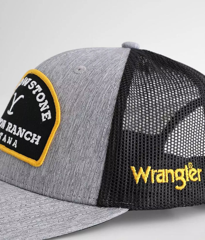 Wrangler Yellowstone Dutton Ranch Montana Patch Trucker cap